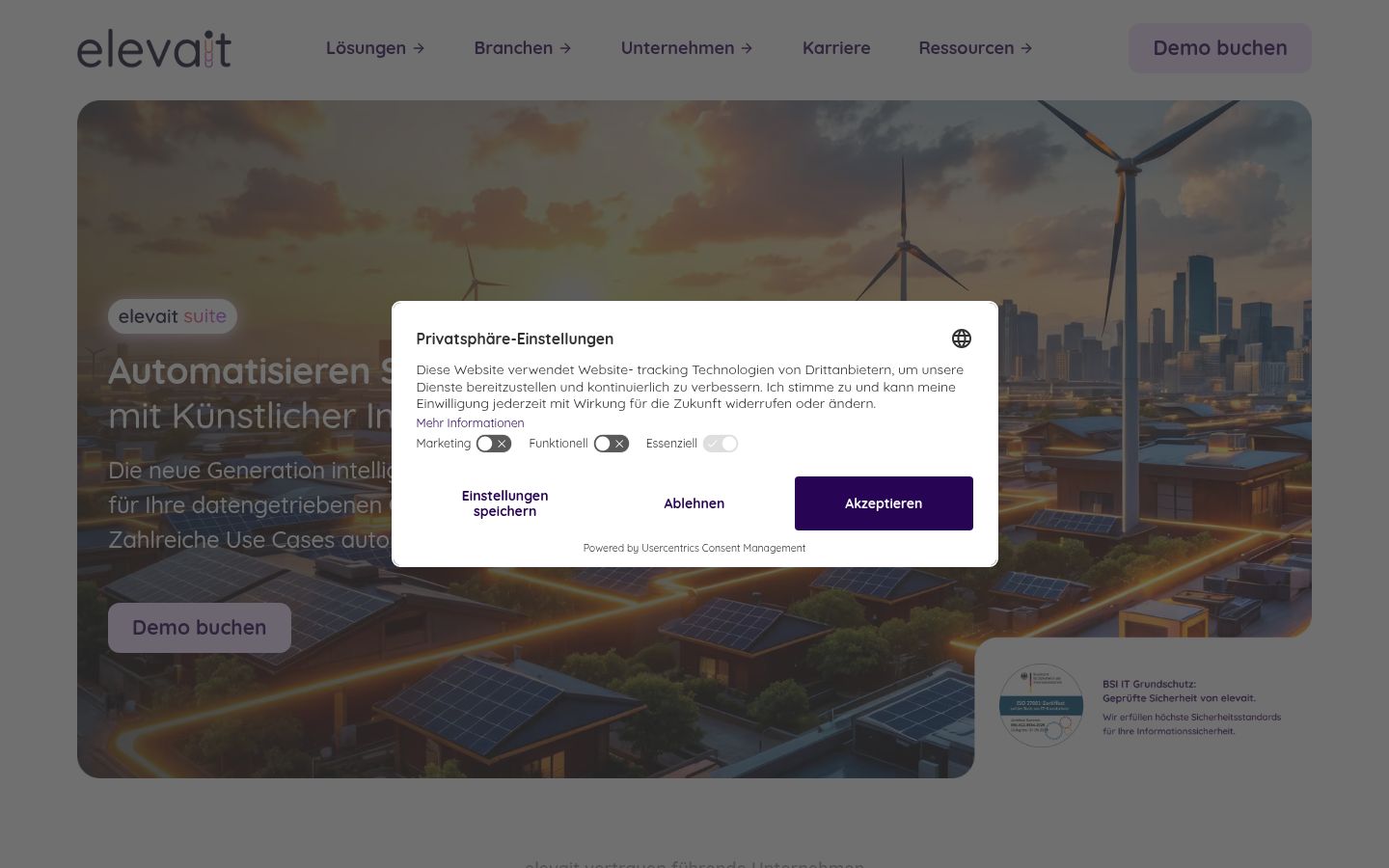 Sutikimo reklamjuostės, rodytos prieš bet kokią sąveiką, ekrano kopija