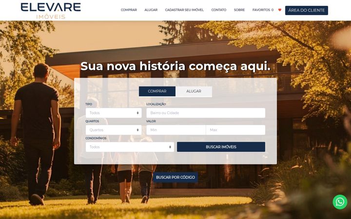 Screenshot of elevareimoveis.com.br