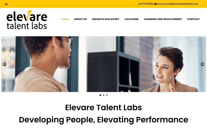 Screenshot of elevaretalentlabs.com