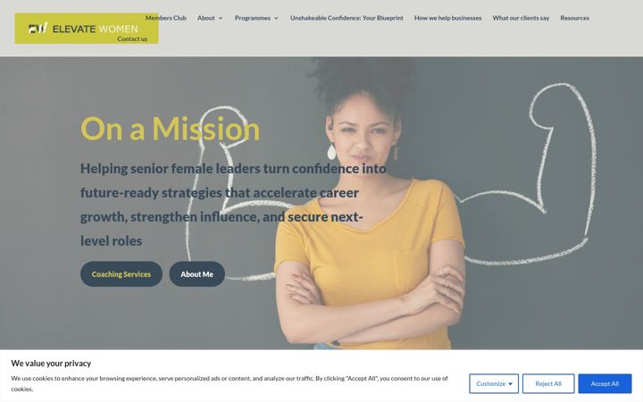 Posnetek zaslona elevate-women.co.uk