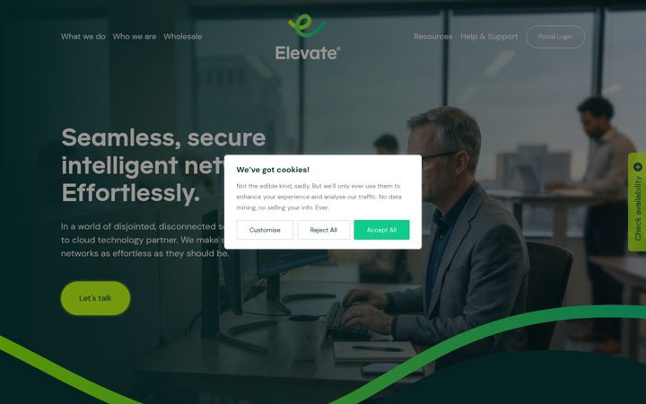 Posnetek zaslona elevate.uk