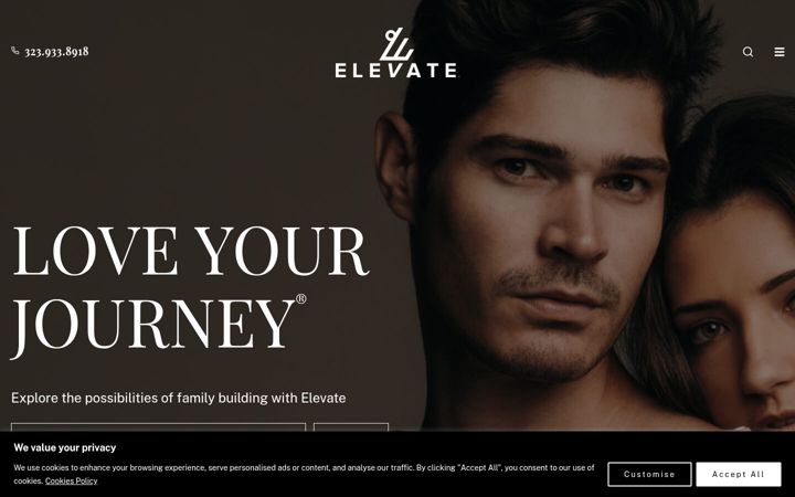 Screenshot of elevatebaby.com