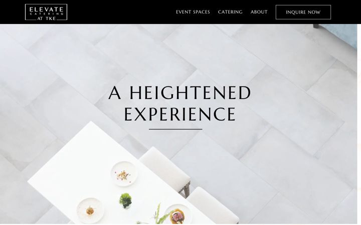 Screenshot of elevatecatering.com