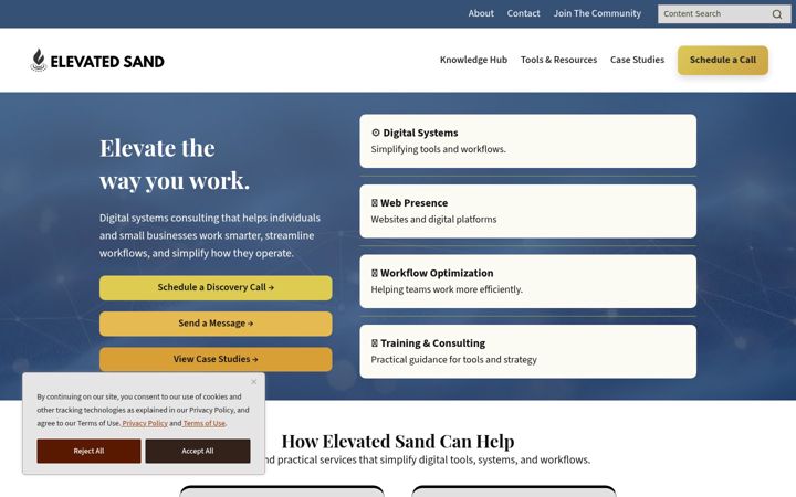 Screenshot of elevatedsand.com