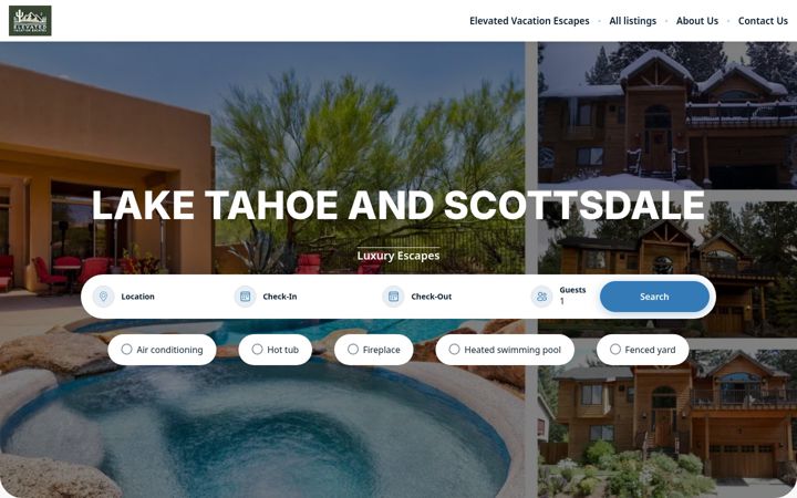Screenshot of elevatedvacationescapes.com