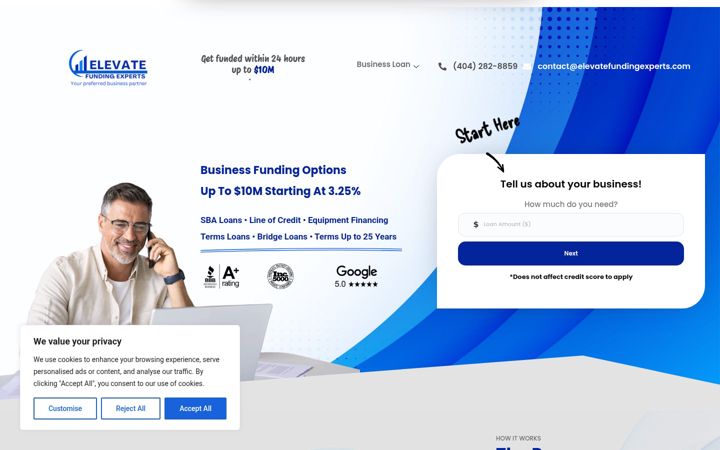 Screenshot of elevatefundingexperts.com