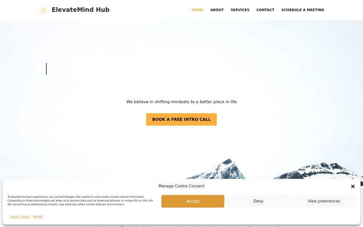 Screenshot of elevatemindhub.com