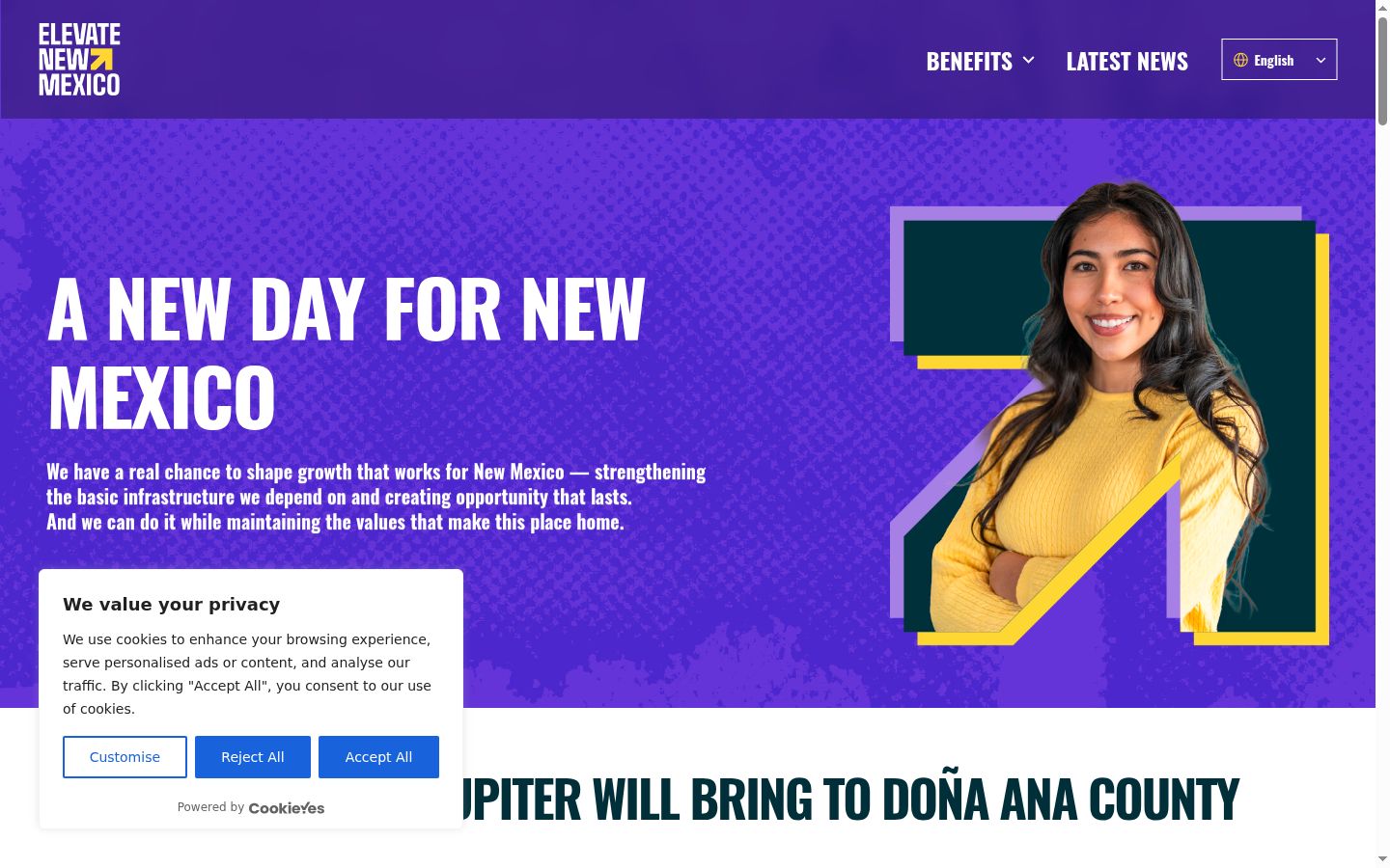 Screenshot of the consent banner shown before any interaction