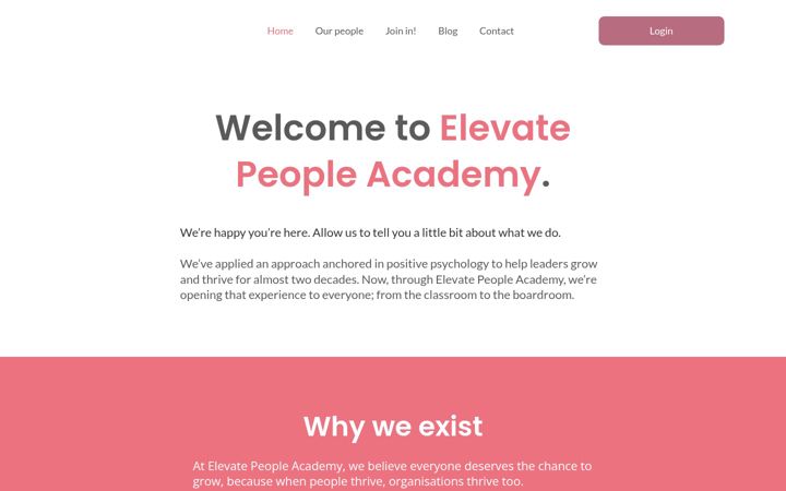 Posnetek zaslona elevatepeople.co.uk