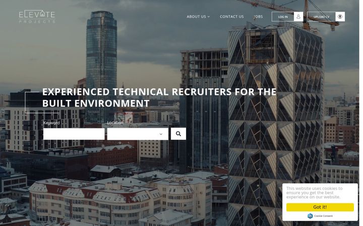Posnetek zaslona elevateprojects.co.uk