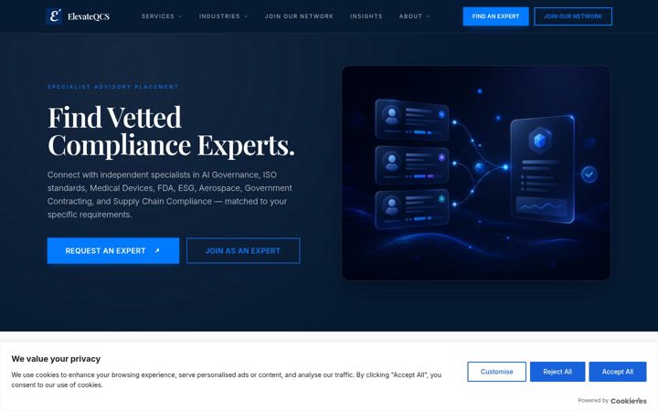 Screenshot of elevateqcs.com