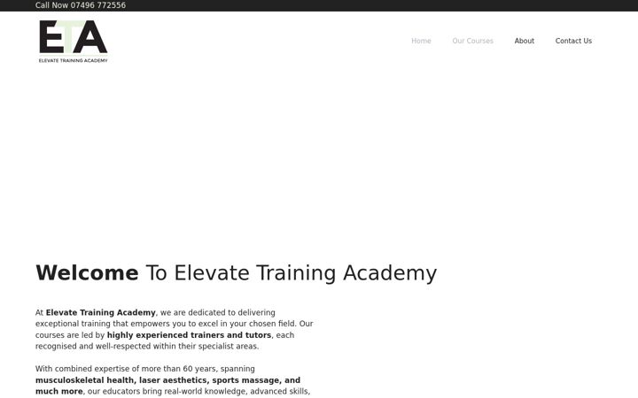 Posnetek zaslona elevatetrainingacademy.co.uk