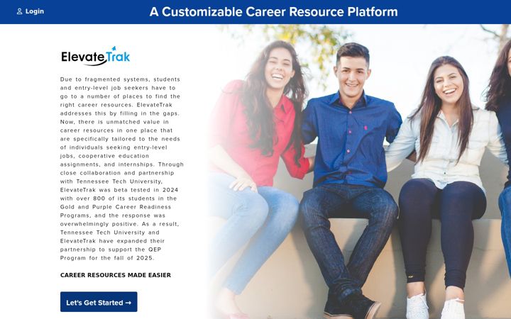Screenshot of elevatetrak.com