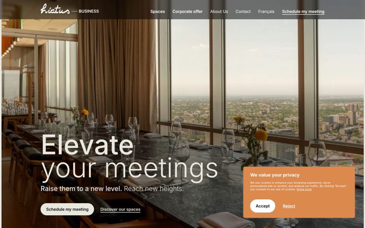 Captura de pantalla de elevateyourmeetings.ca