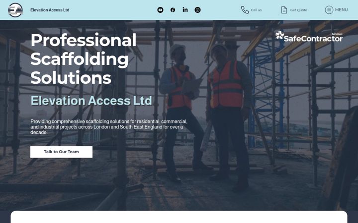 Posnetek zaslona elevationaccess.co.uk