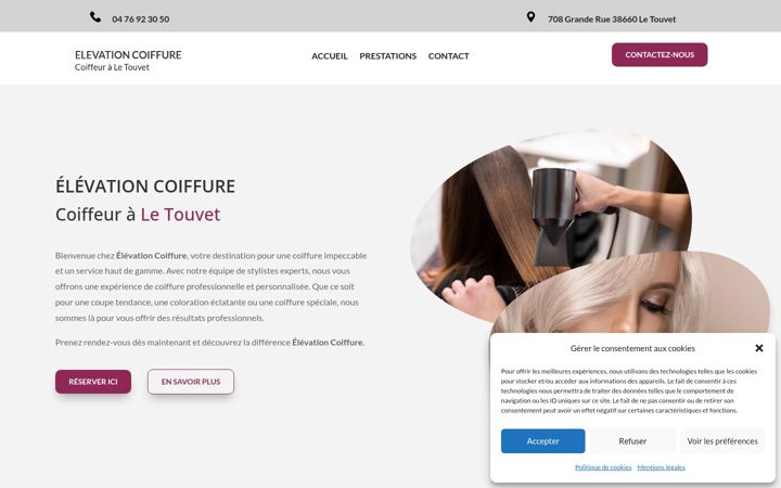 Ekrano kopija elevationcoiffure.fr