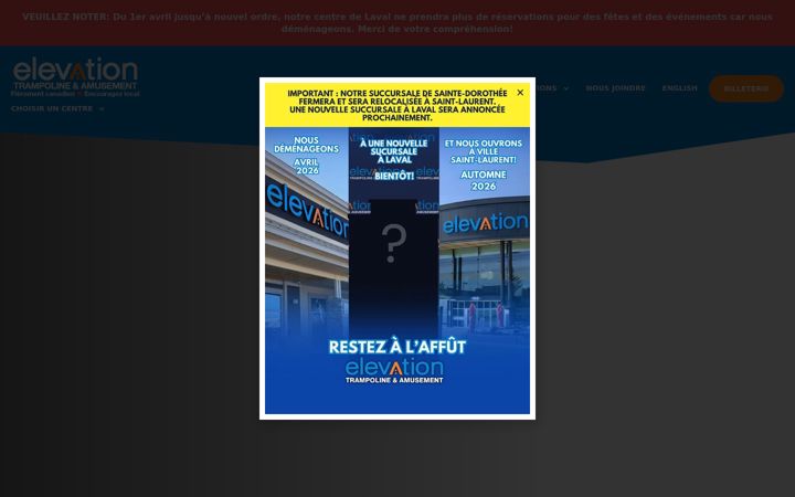 Screenshot of elevationtrampoline.com