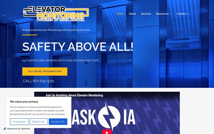 Screenshot ta' elevatormonitoring.net
