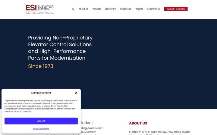 Screenshot of elevatorsystems.com