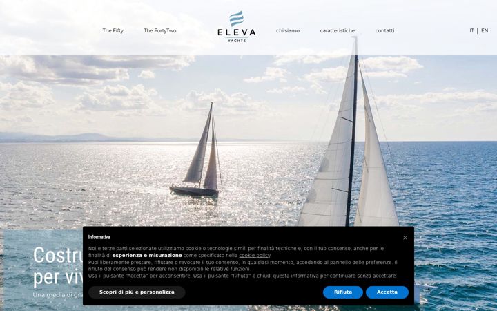 Screenshot of elevayachts.com