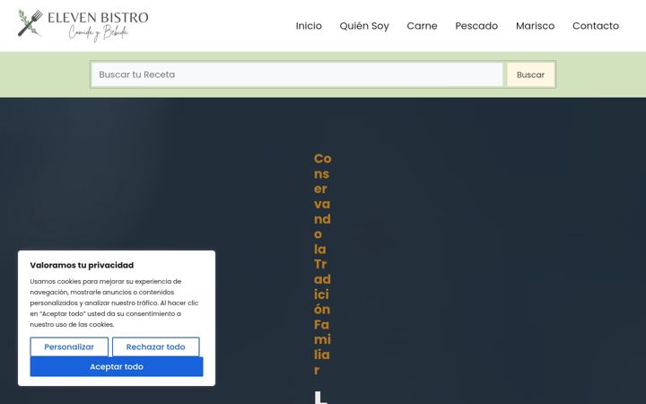 Captura de pantalla de elevenbistro.es