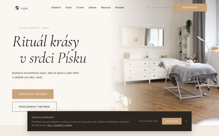 Skærmbillede af elevencosmetic.cz