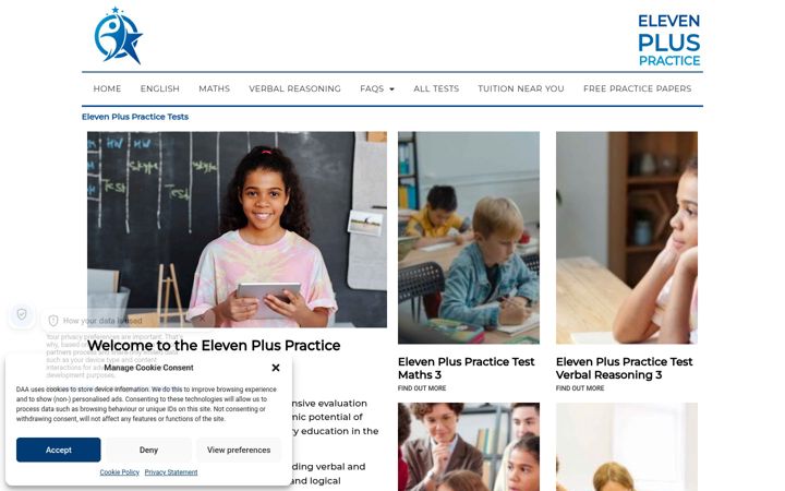 Screenshot of elevenpluspractice.com