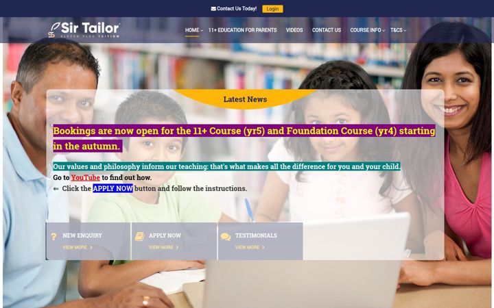 Skærmbillede af elevenplustutor.org.uk