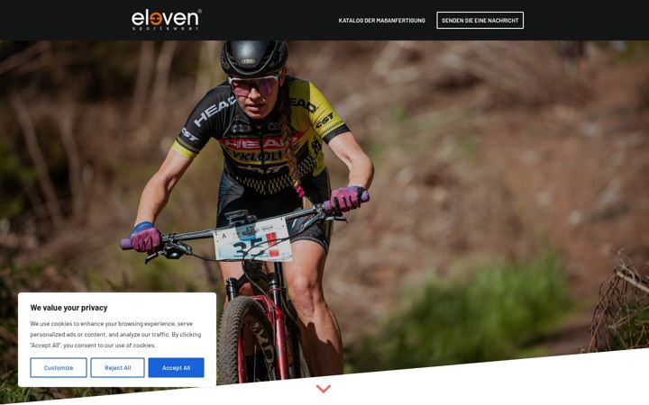 Captură de ecran a elevensports.de
