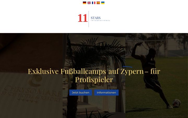 Screenshot of elevenstars-international.com