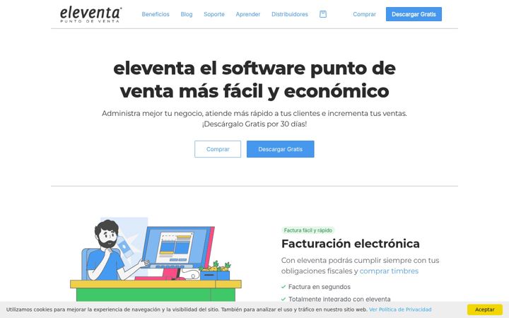 Screenshot of eleventa.com
