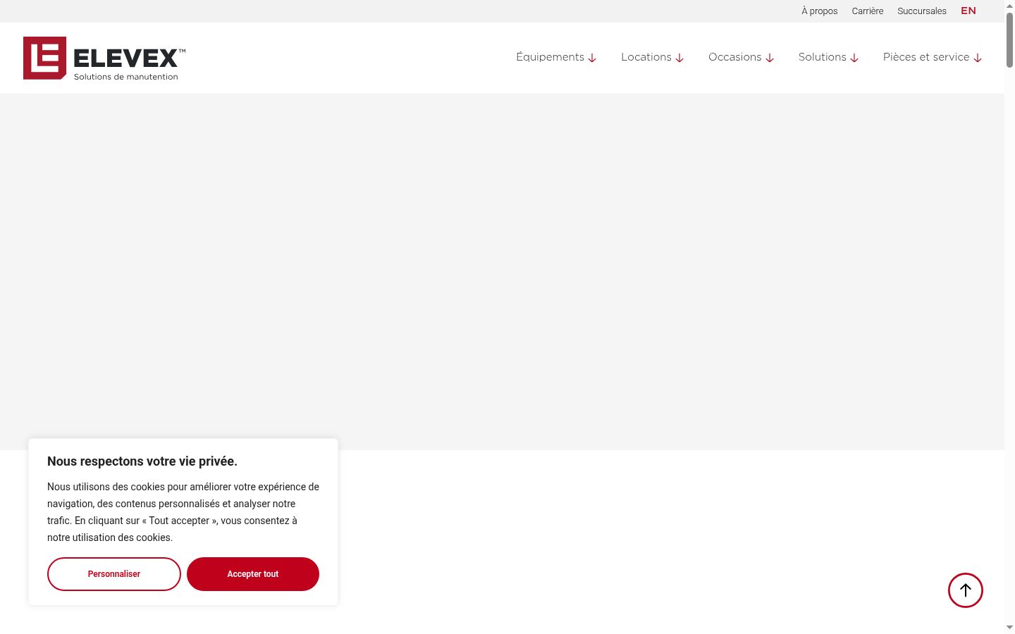 Captura de pantalla del banner de consentimiento mostrado antes de cualquier interacción