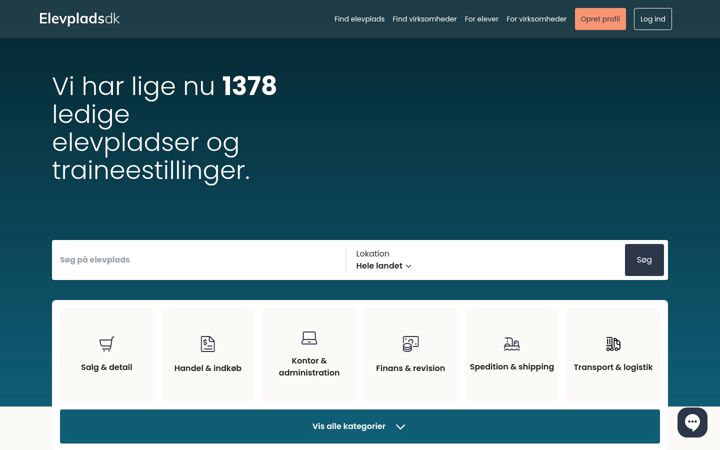 Skjámynd af elevplads.dk