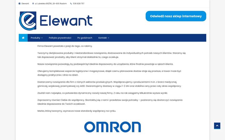 Captura de ecrã de elewant.pl
