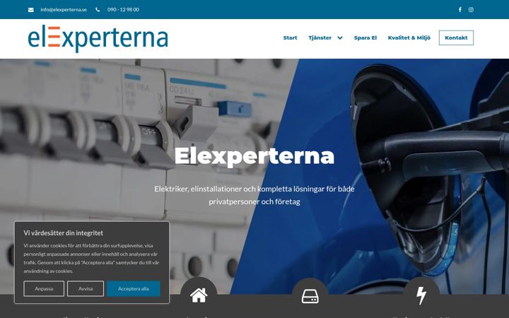 Skærmbillede af elexperterna.se