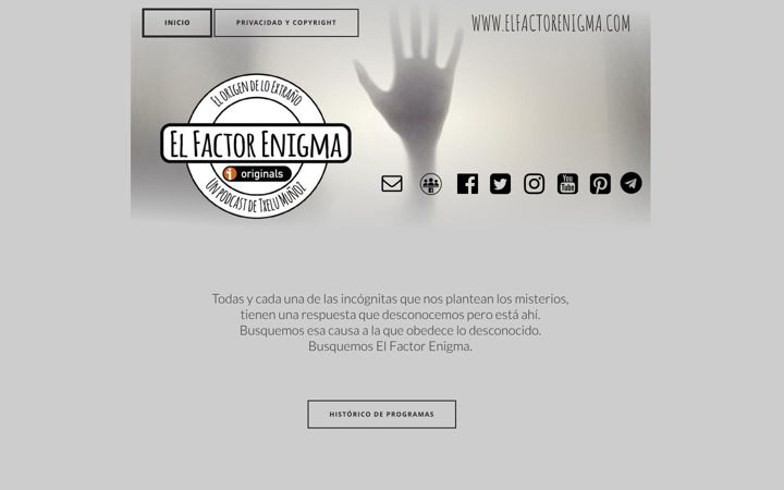 Captură de ecran a elfactorenigma.com