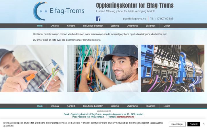 Ekrano kopija elfagtroms.no