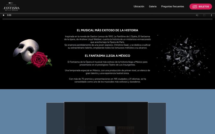 Screenshot of elfantasmadelaoperamexico.com