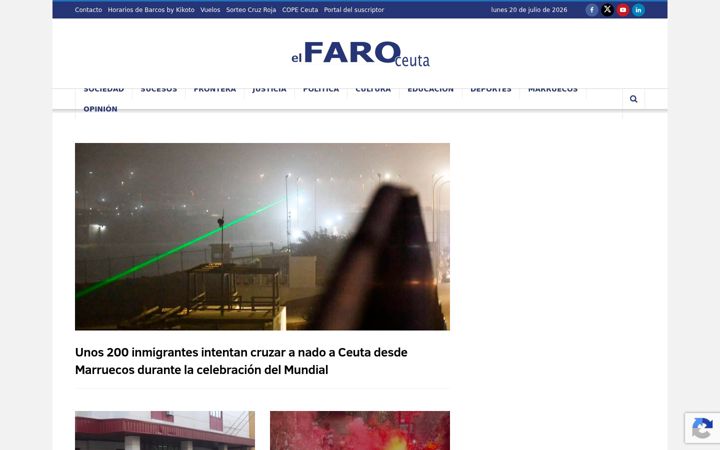 Screenshot of elfarodeceuta.es