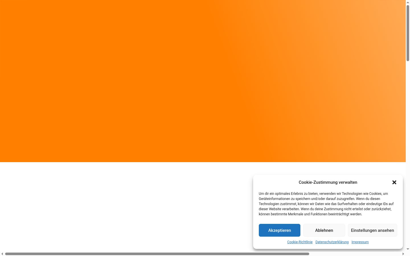 Képernyőkép a bármilyen interakció előtt megjelenő hozzájárulási bannerről