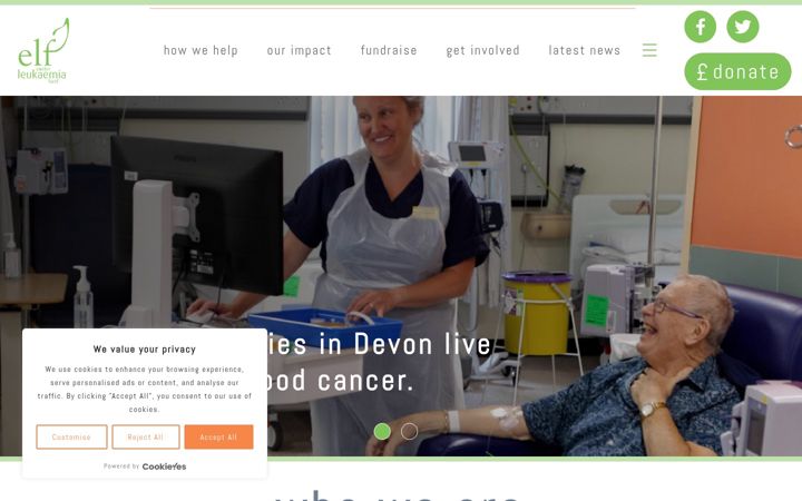 Skærmbillede af elfcharity.org.uk