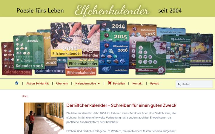 Screenshot ta' elfchenkalender.de