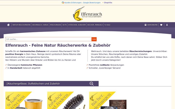 Snímek obrazovky elfenrauch.ch