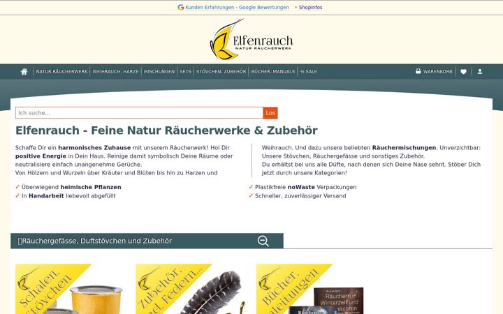 Screenshot of elfenrauch.com
