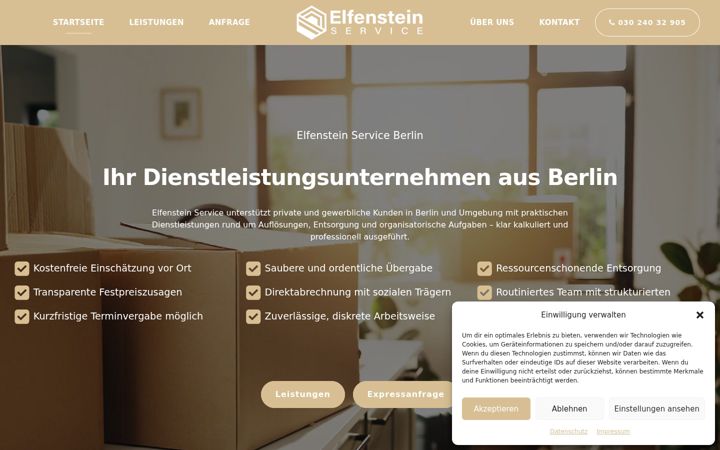 Zrzut ekranu elfenstein-service.de