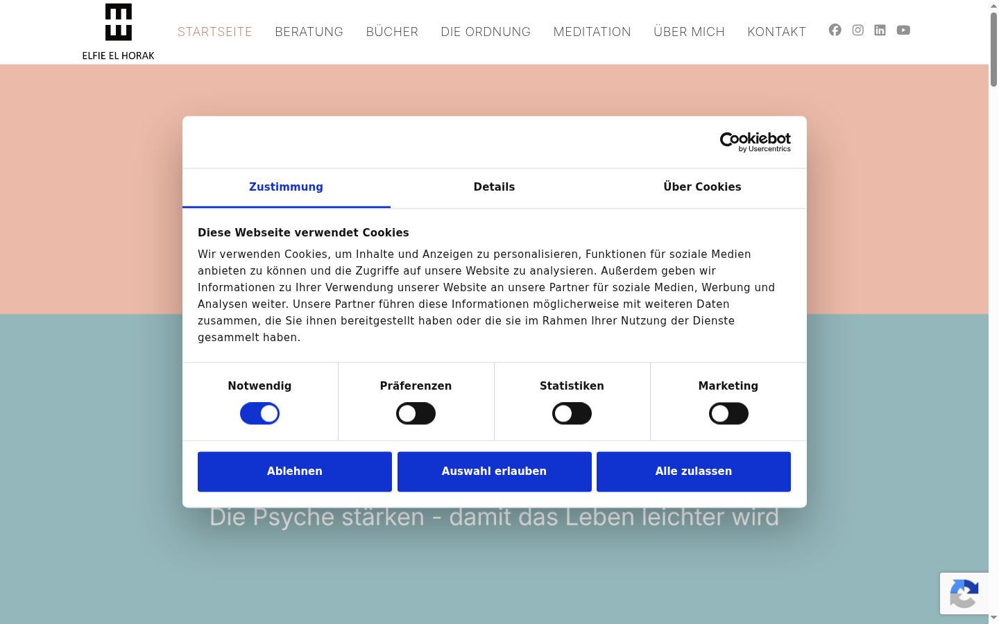 Screenshot tal-banner tal-kunsens muri qabel kwalunkwe interazzjoni