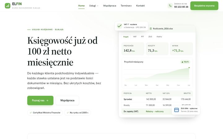 Snímek obrazovky elfin.elblag.pl