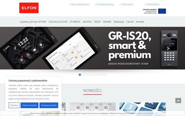 Snímek obrazovky elfon.com.pl