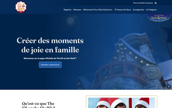 Skærmbillede af elfontheshelf.fr