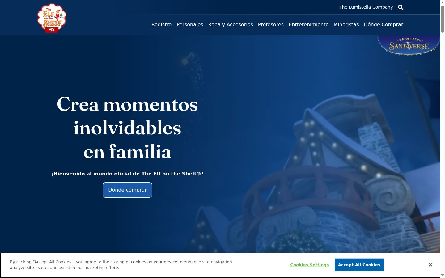 Screenshot of the consent banner shown before any interaction